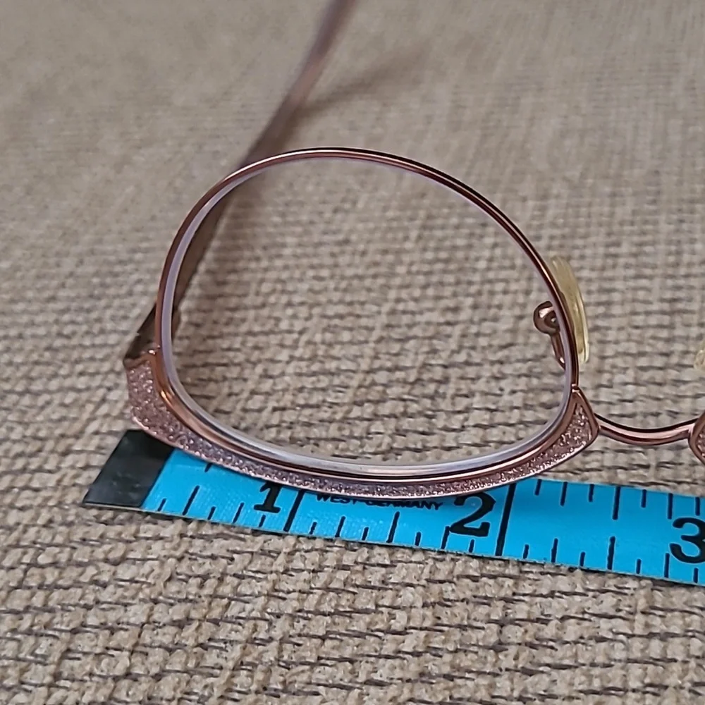 GUESS METALLIC ROSE GOLD EYEGLASS FRAME 51 16 135